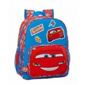 MOCHILA JUNIOR  ADAPTABLE A CARRO CARS MC QUEEN 38cm