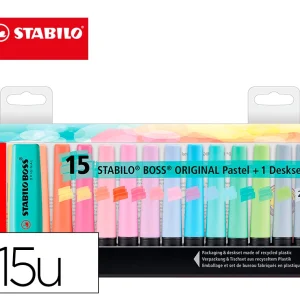BLISTER 15 FLUORESCENTES STABILO BOSS PASTEL