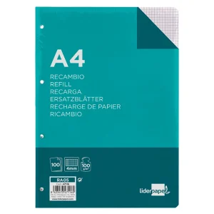 RECAMBIO LIDERPAPEL A4 CUADROS 100GM
