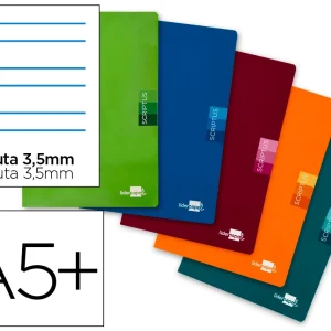 LIBRETA LIDERPAPEL A5 PLUS 48 HOJAS 90G/M2 RAYADO MONTESSORI 3,5MM CON MARGEN COLORES SURTIDOS