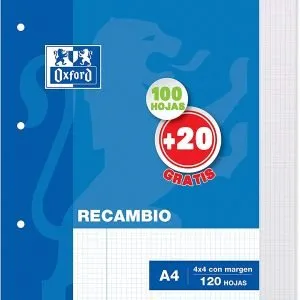 RECAMBIO OXFORD 120H 90G SIN BANDA DE COLORES