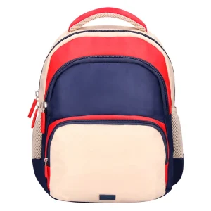MOCHILA ESCOLAR LIDERPAPEL MULTIBOLSILLO AZUL MARINO ROJO BEIGE 350X110X270 MM
