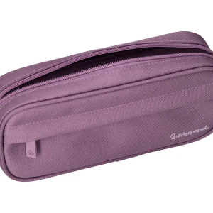 ESTUCHE PORTATODO LIDERPAPEL CLASSIC OVALADO 2 CREMALLERAS CON BOLSILLO DELANTERO 210X90MM MORADO EMPOLVADO