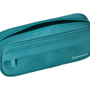 ESTUCHE PORTATODO LIDERPAPEL CLASSIC OVALADO 2 CREMALLERAS CON BOLSILLO DELANTERO 210X90MM AZUL TURQUESA