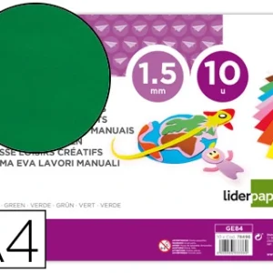 GOMA EVA A4 1,5MM 10 UNIDADES VERDE
