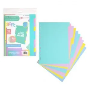 SEPARADORES A4 CARCHIVO SOFT 10 POSICIONES TONOS PASTELES